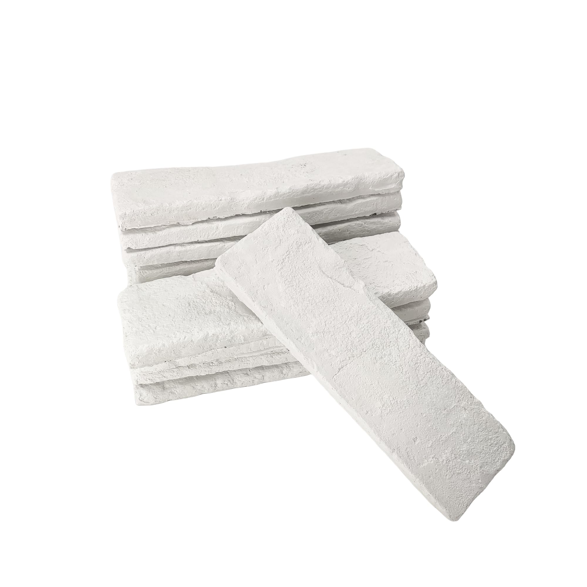 Jusmioke 40 Pcs White Thin Brick Veneers, 2.4